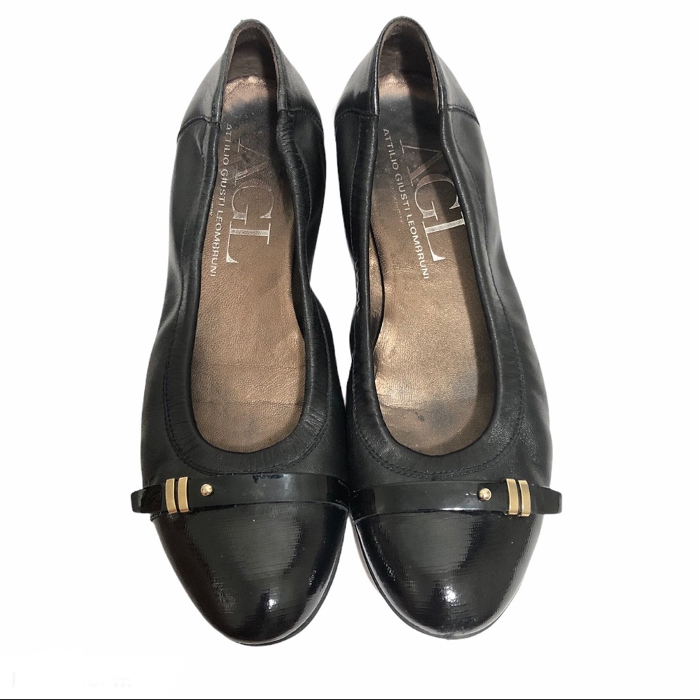 AGL black capped toe ballet flat size 41/11